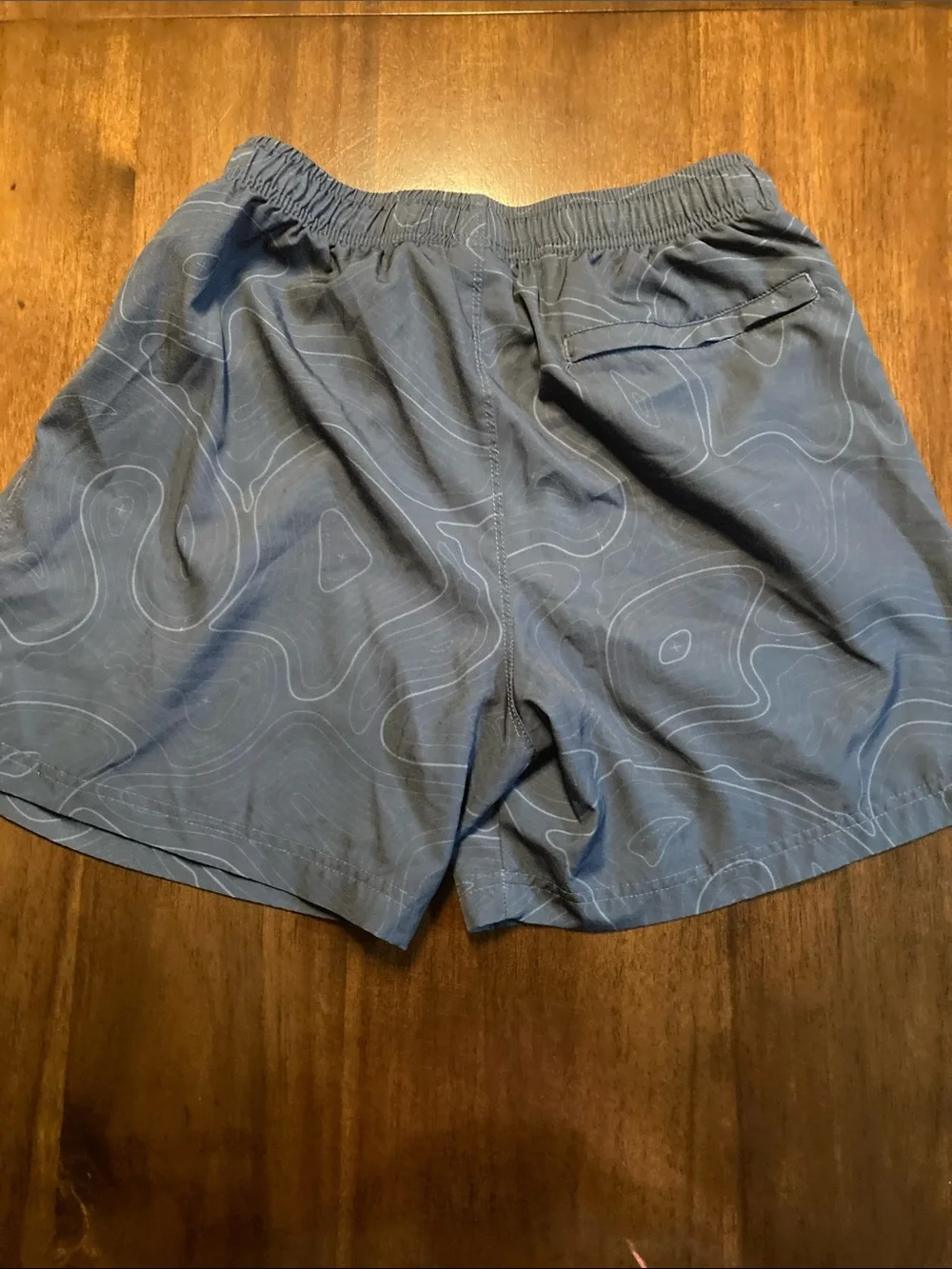 Cove Blue Swim Trunks with White Drawstring